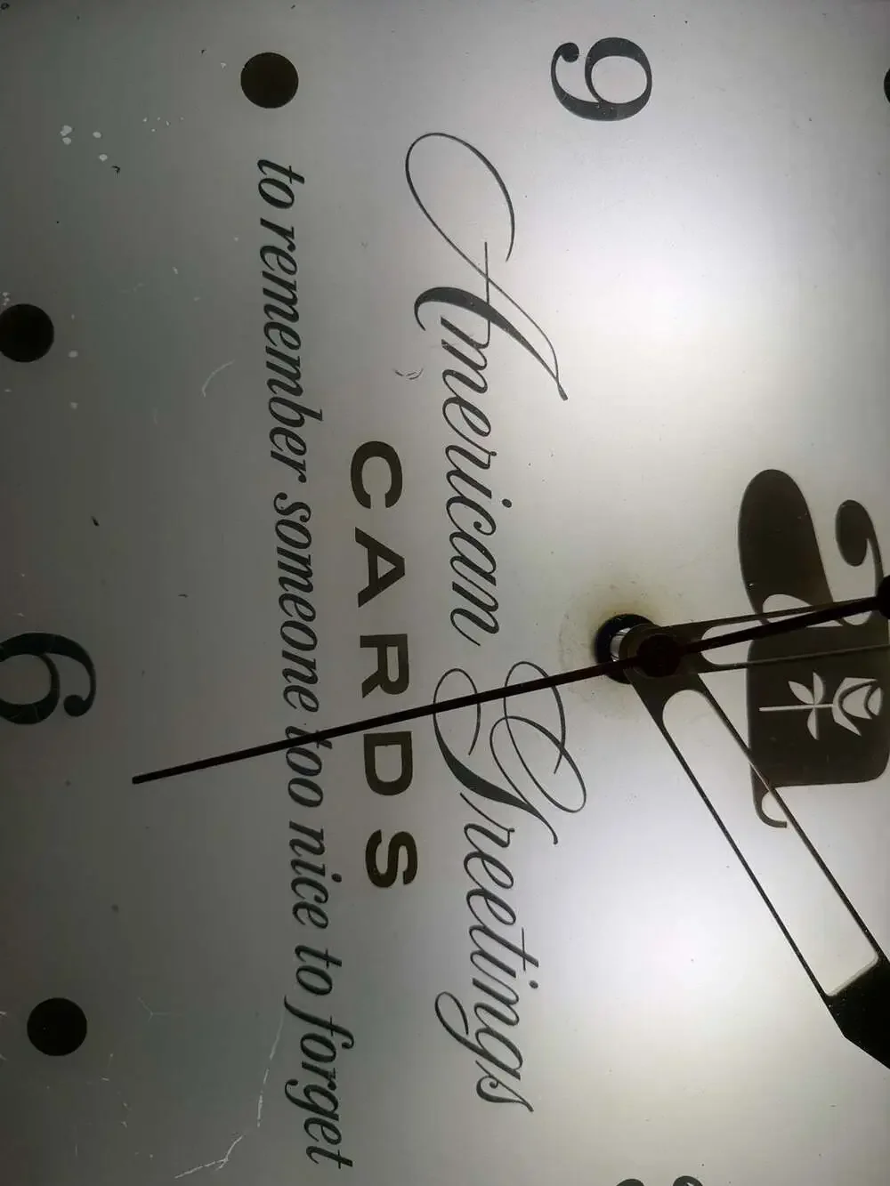 Vintage 1962 Pam Clock American Greetings Lighted Sign Clock Bubble Glass Works